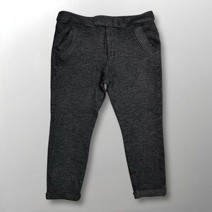 7 For All Mankind Black Crop Wool Blend Trousers w/ Cuffed Ankles Size 29